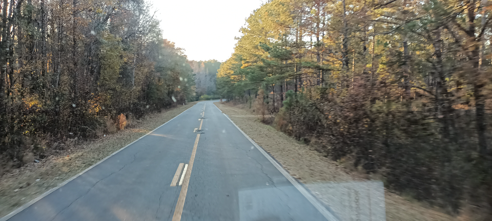 Riding down the road at freedom village