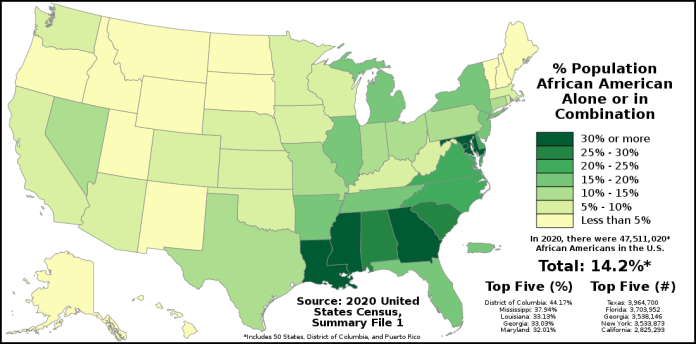 List of U.S. states and territories by African-American population